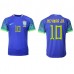 Billige Brasilien Neymar Jr #10 Udebane Fodboldtrøjer VM 2022 Kortærmet